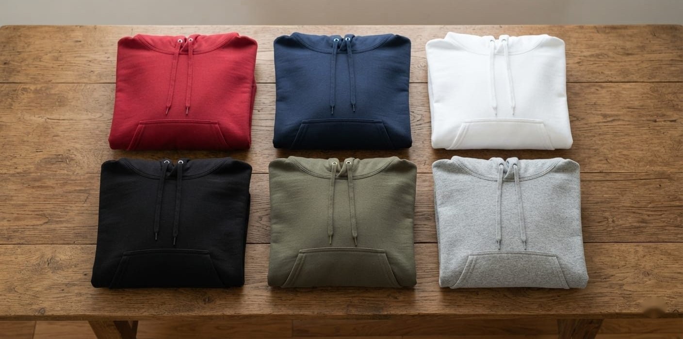 Sudaderas de Capucha Luxe Soft dobladas — colores disponibles